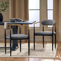 Fabric Upholstered Iron Dining Chairs (Set of 2)