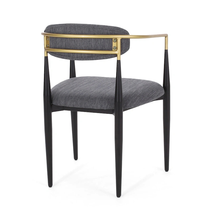 Fabric Upholstered Iron Dining Chairs (Set of 2)