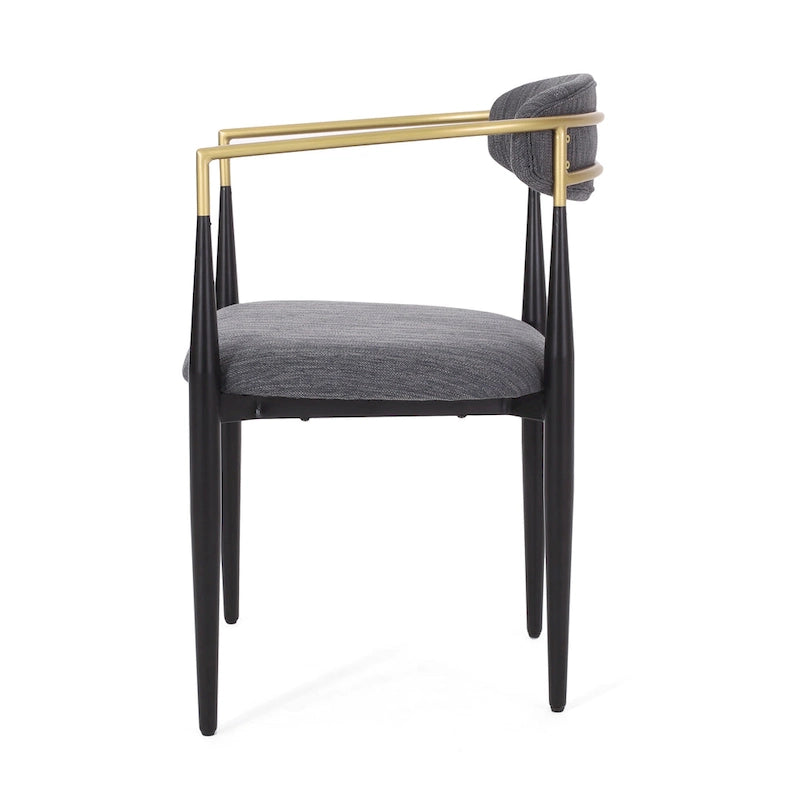 Fabric Upholstered Iron Dining Chairs (Set of 2)