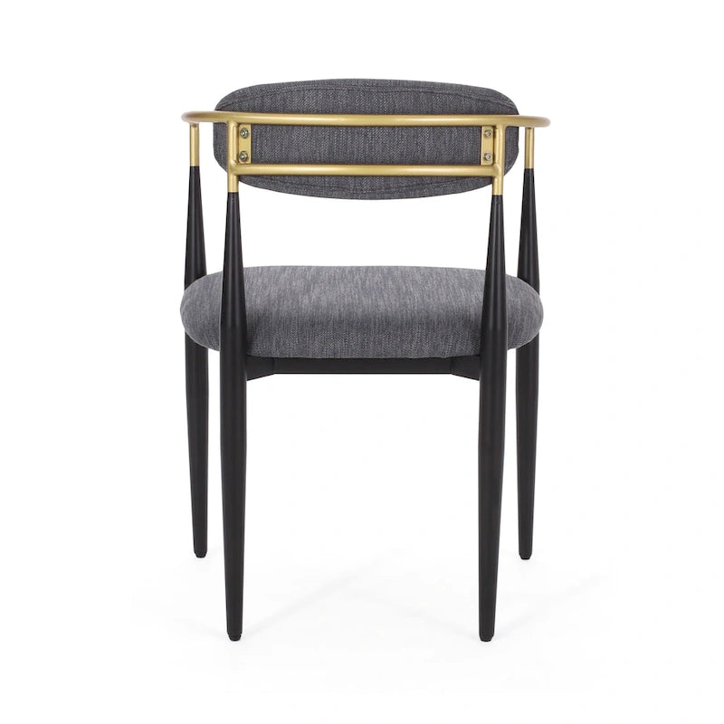 Fabric Upholstered Iron Dining Chairs (Set of 2)