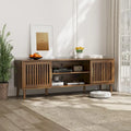 63 Inch TV Stand with Grille Door Cabinets and Adjustable Storage
