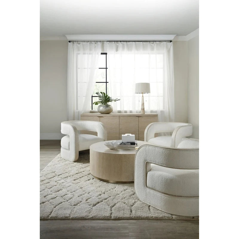 Upholstered Accent Chair with Lacquered Burlap Trim