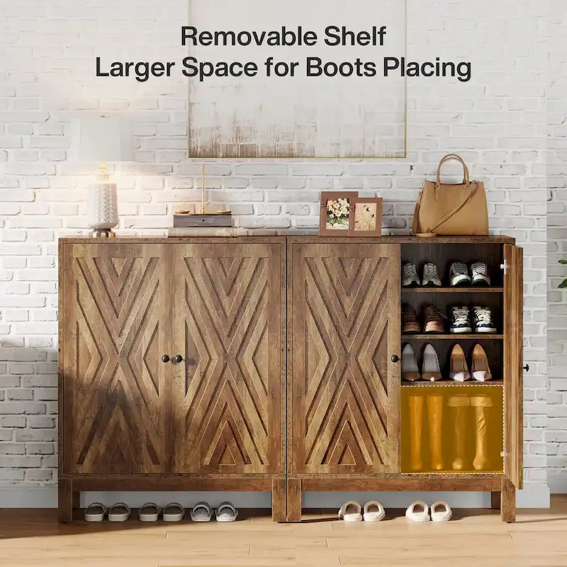 Adjustable Shoe Cabinet with Doors