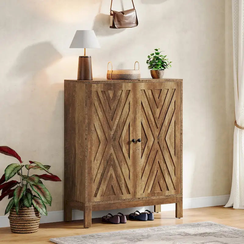 Adjustable Shoe Cabinet with Doors