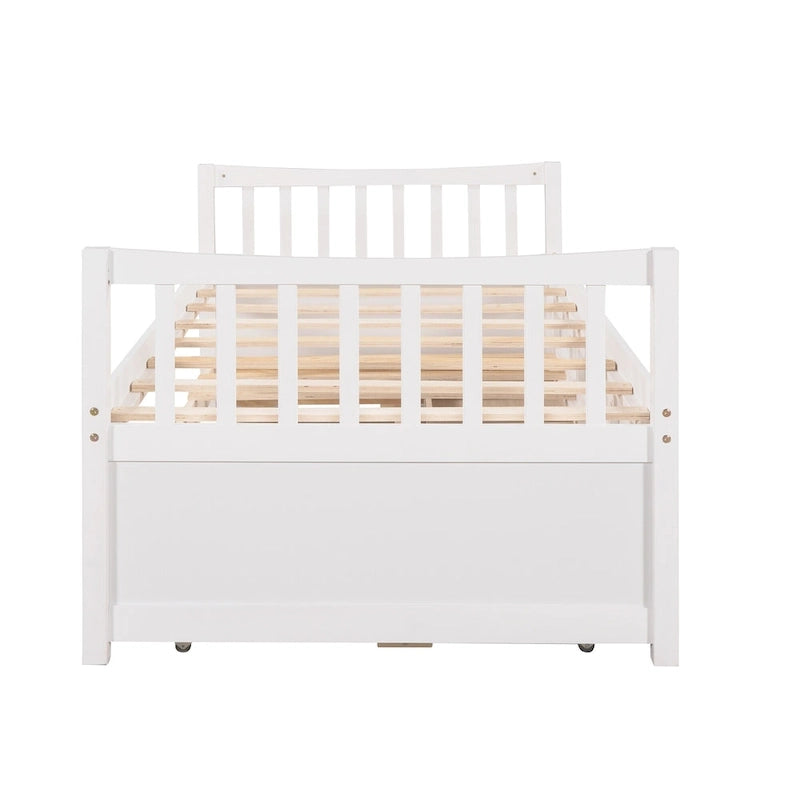 White Twin Daybed with Trundle and Drawers