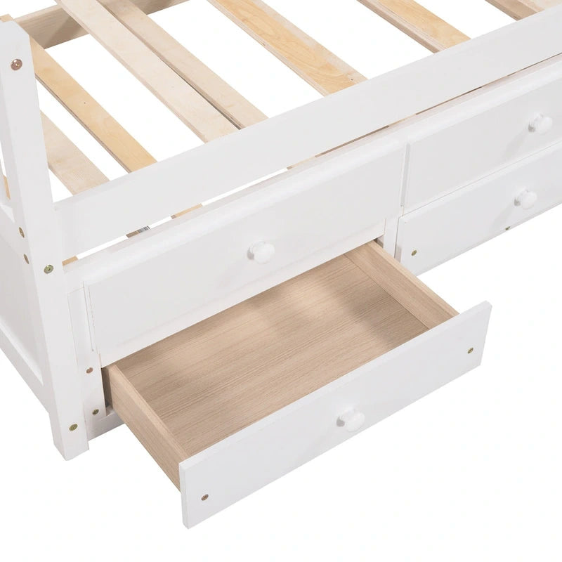White Twin Daybed with Trundle and Drawers