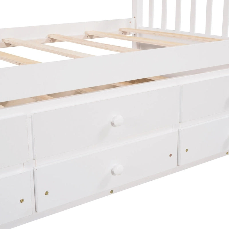 White Twin Daybed with Trundle and Drawers