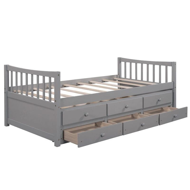 White Twin Daybed with Trundle and Drawers