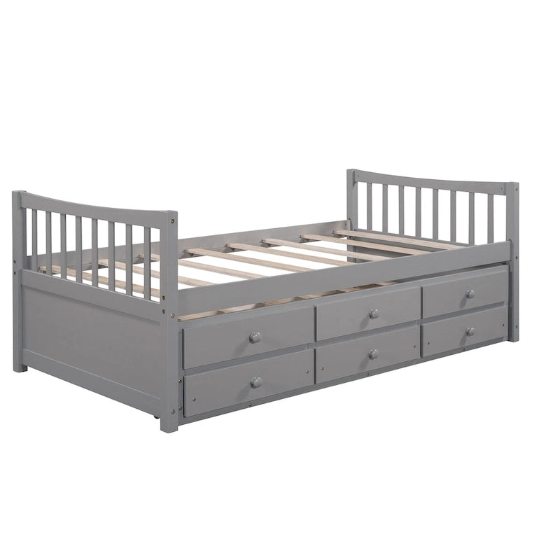 White Twin Daybed with Trundle and Drawers
