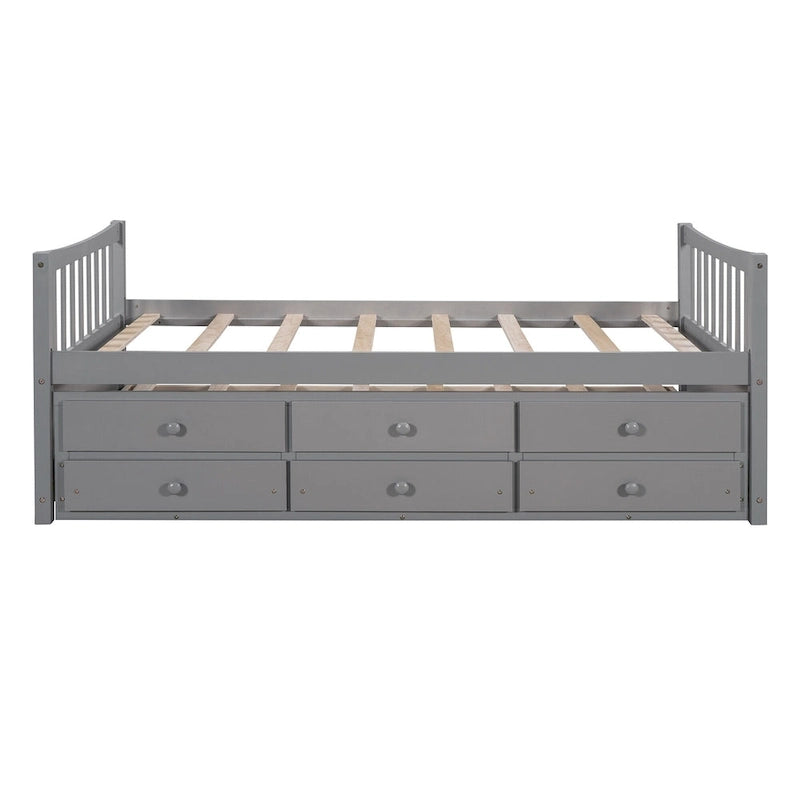 White Twin Daybed with Trundle and Drawers