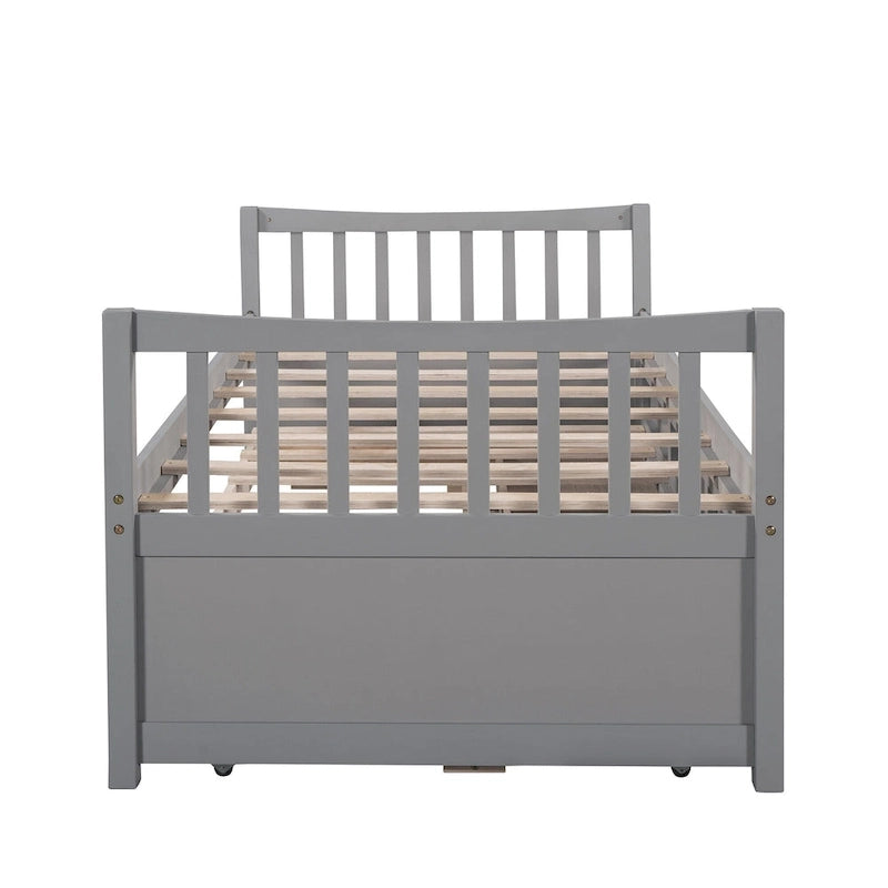 White Twin Daybed with Trundle and Drawers
