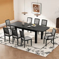 9-Piece Extendable Dining Set with 6 Armless and 2 Arm Chairs