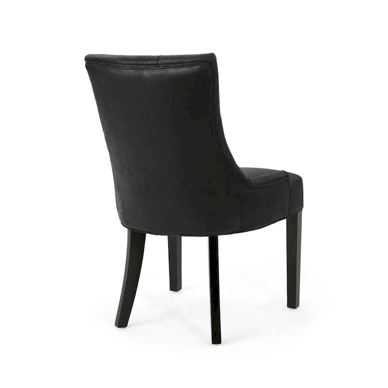 Tufted Dining Chairs with Sloped Arms - Set of 4