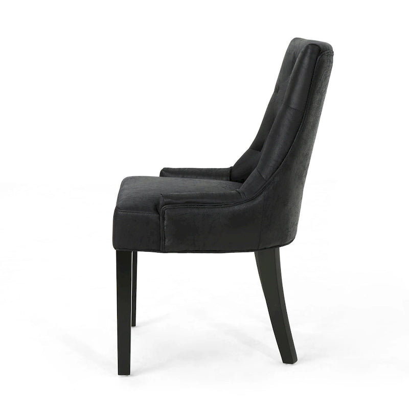 Tufted Dining Chairs with Sloped Arms - Set of 4