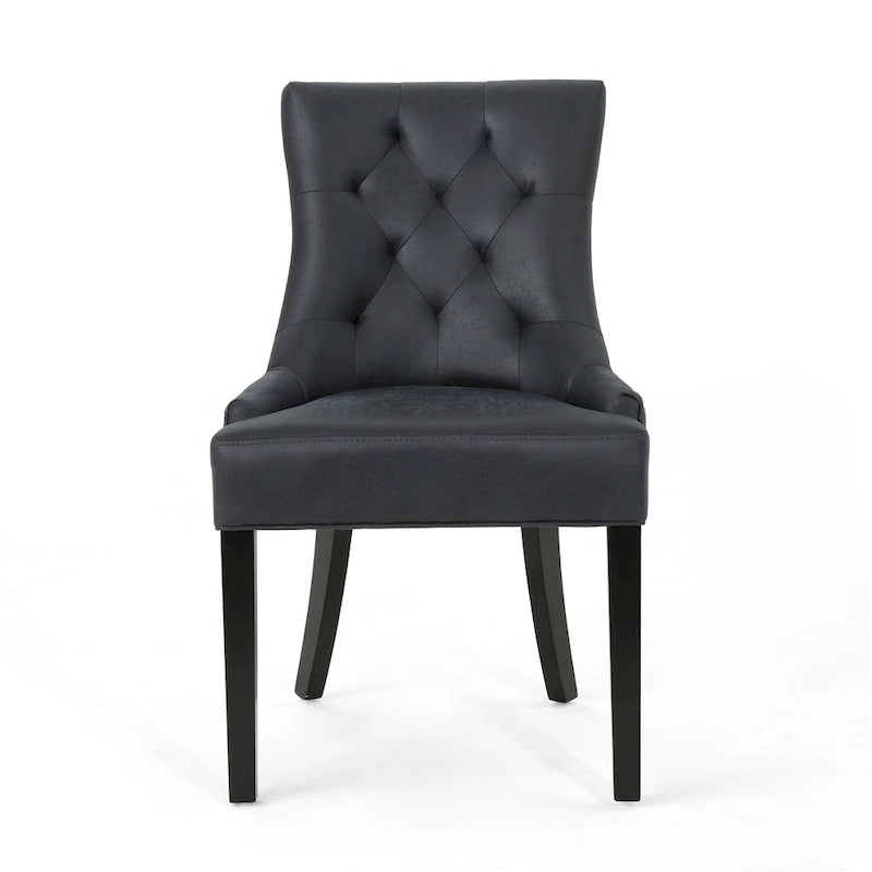 Tufted Dining Chairs with Sloped Arms - Set of 4
