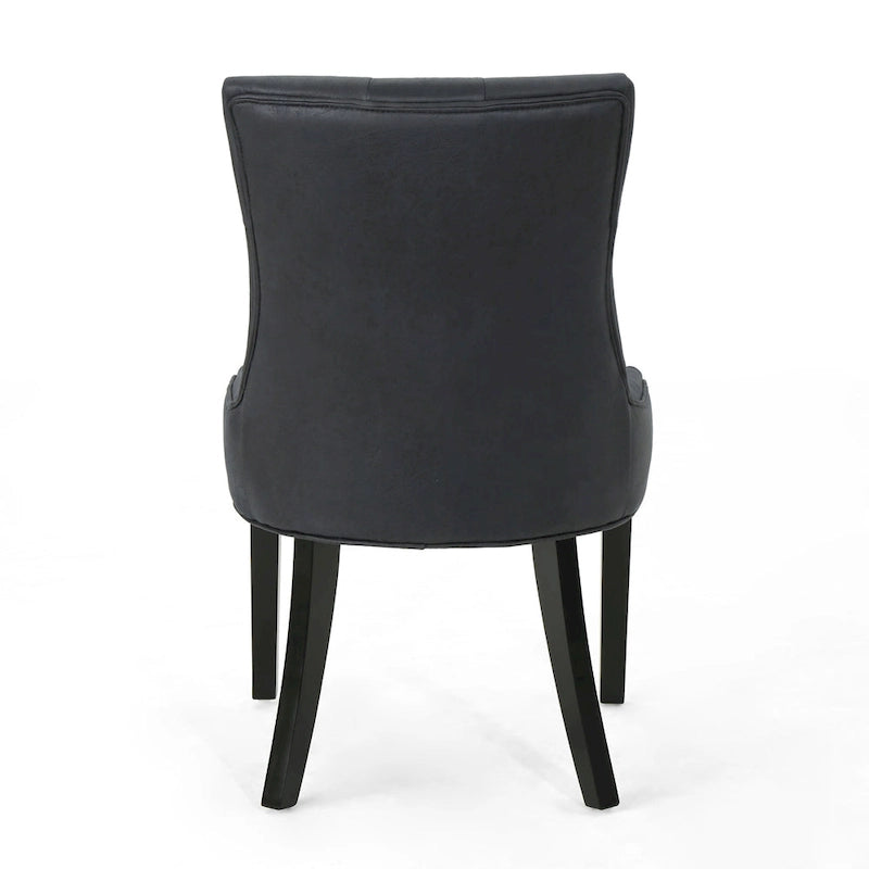 Tufted Dining Chairs with Sloped Arms - Set of 4