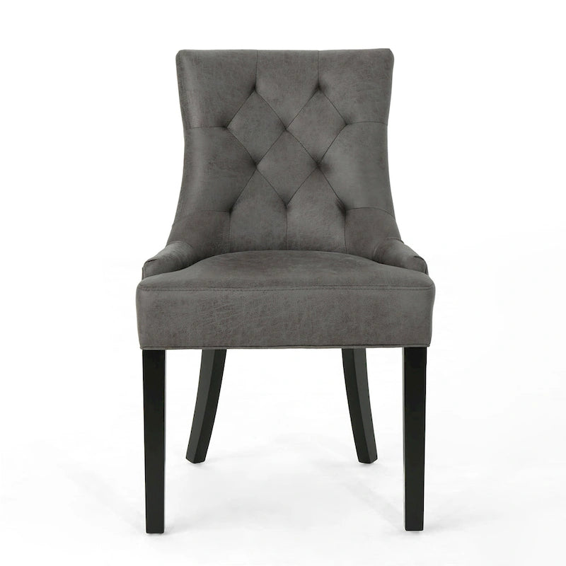 Tufted Dining Chairs with Sloped Arms - Set of 4