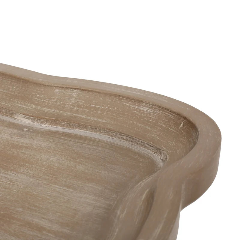 Distressed White Accent Table with Hourglass Base