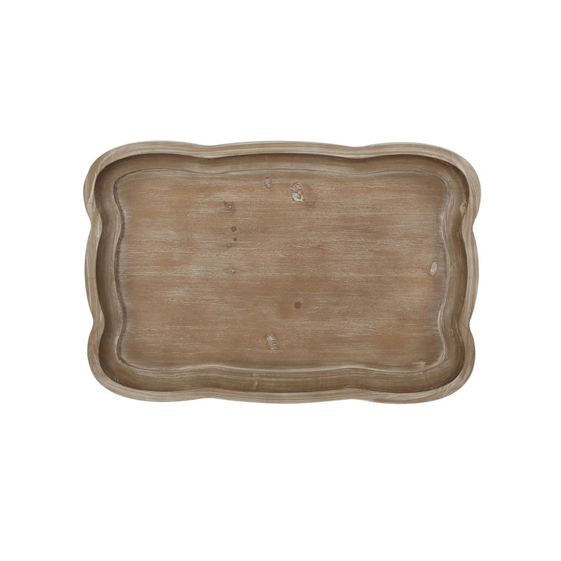 Distressed White Accent Table with Hourglass Base
