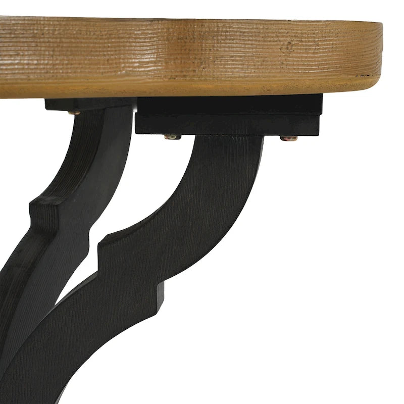 Distressed White Accent Table with Hourglass Base