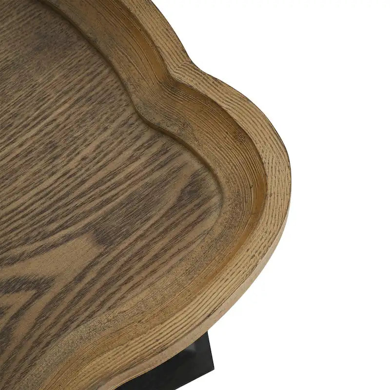 Distressed White Accent Table with Hourglass Base