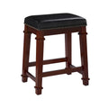 Backless Counter Stool with Faux Leather Seat