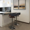 Adjustable Height Swivel Bar Stool with Bentwood Frame