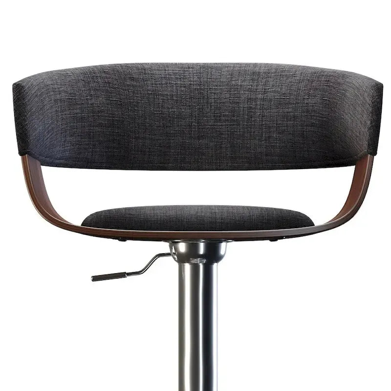 Adjustable Height Swivel Bar Stool with Bentwood Frame