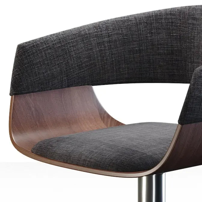 Adjustable Height Swivel Bar Stool with Bentwood Frame