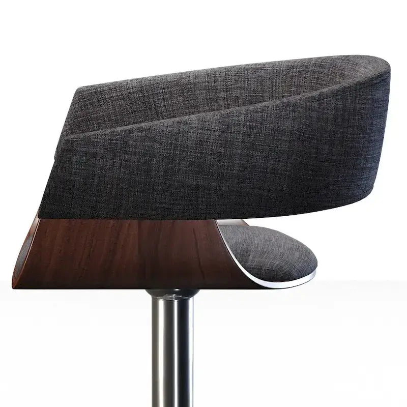 Adjustable Height Swivel Bar Stool with Bentwood Frame