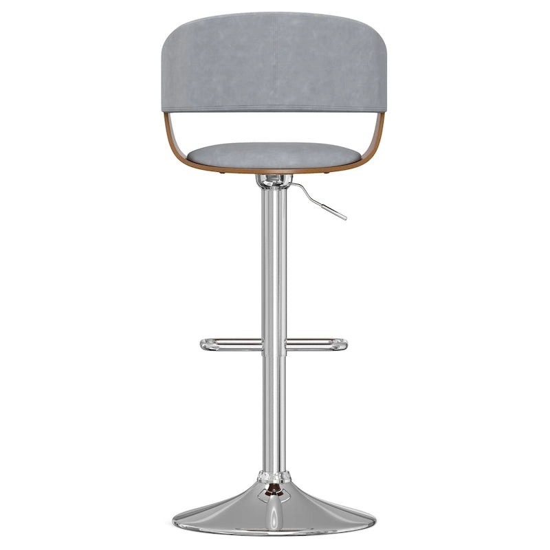 Adjustable Height Swivel Bar Stool with Bentwood Frame