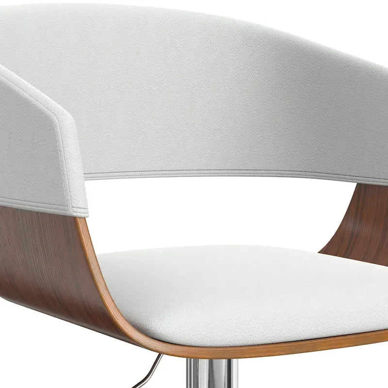 Adjustable Height Swivel Bar Stool with Bentwood Frame