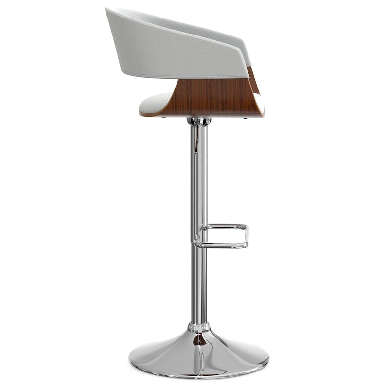Adjustable Height Swivel Bar Stool with Bentwood Frame