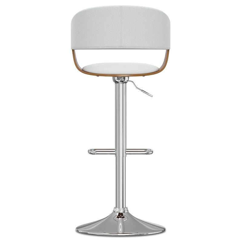 Adjustable Height Swivel Bar Stool with Bentwood Frame