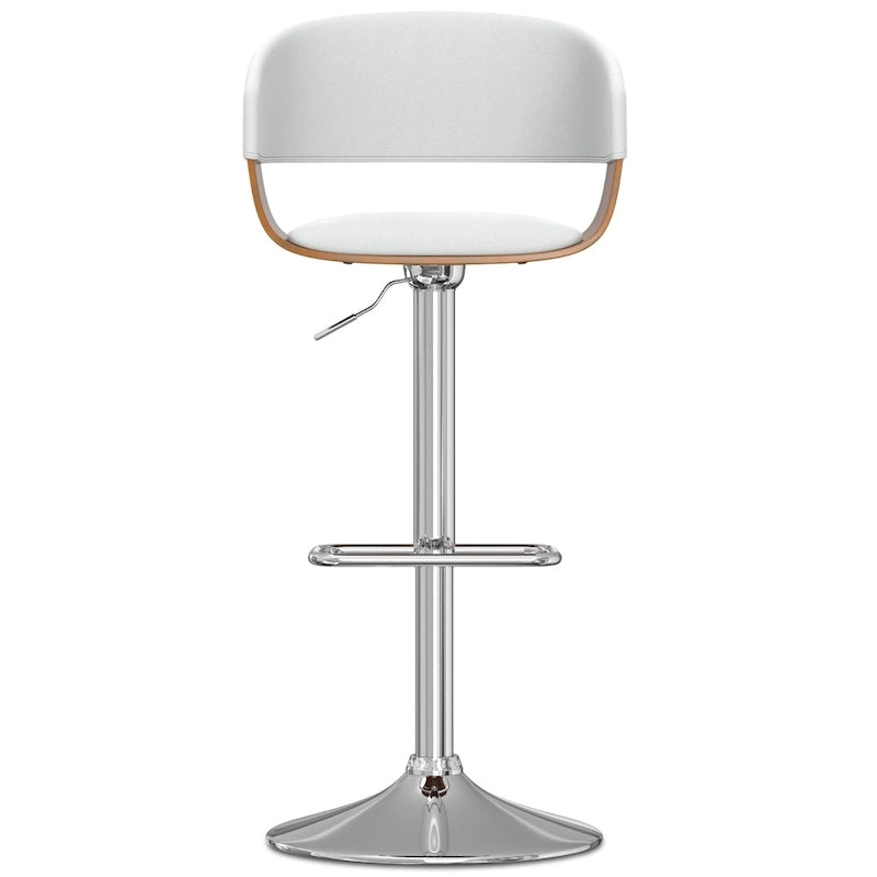Adjustable Height Swivel Bar Stool with Bentwood Frame