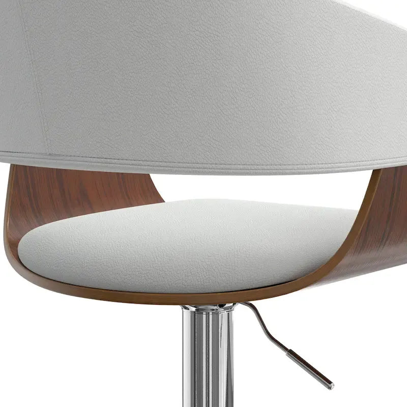 Adjustable Height Swivel Bar Stool with Bentwood Frame