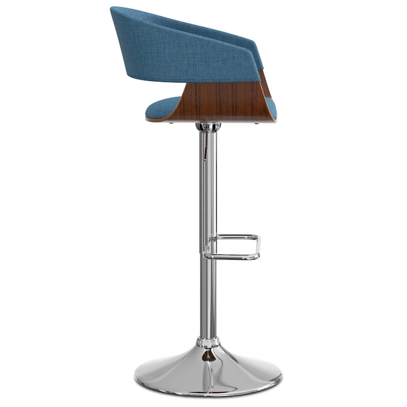 Adjustable Height Swivel Bar Stool with Bentwood Frame