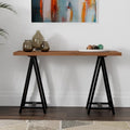 Walnut Wood and Metal Console Table