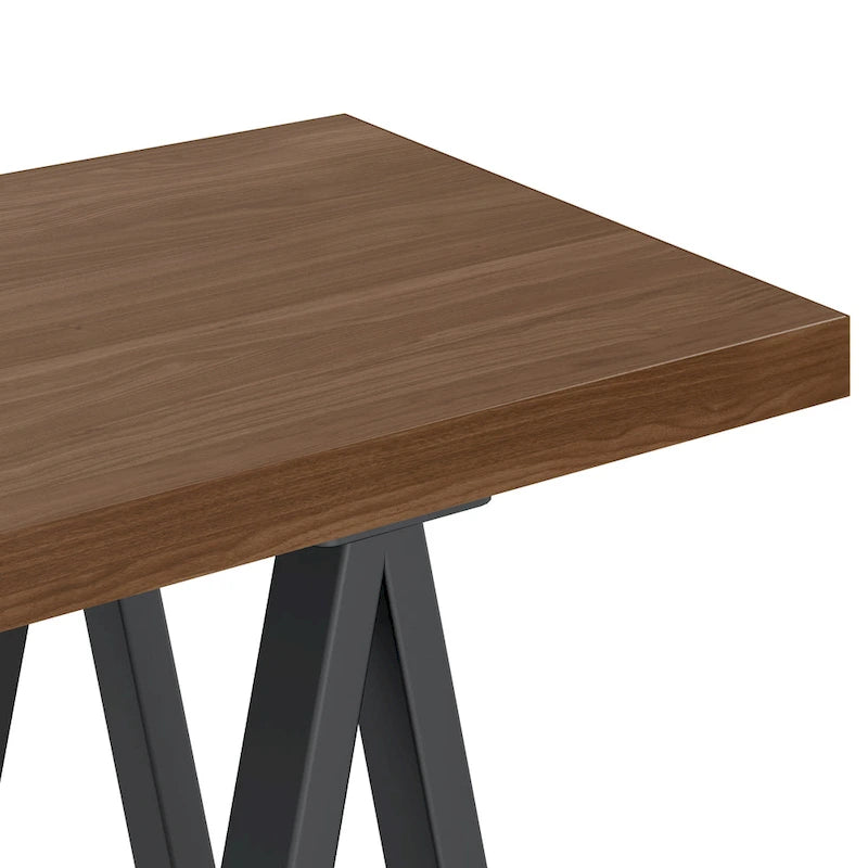 Walnut Wood and Metal Console Table