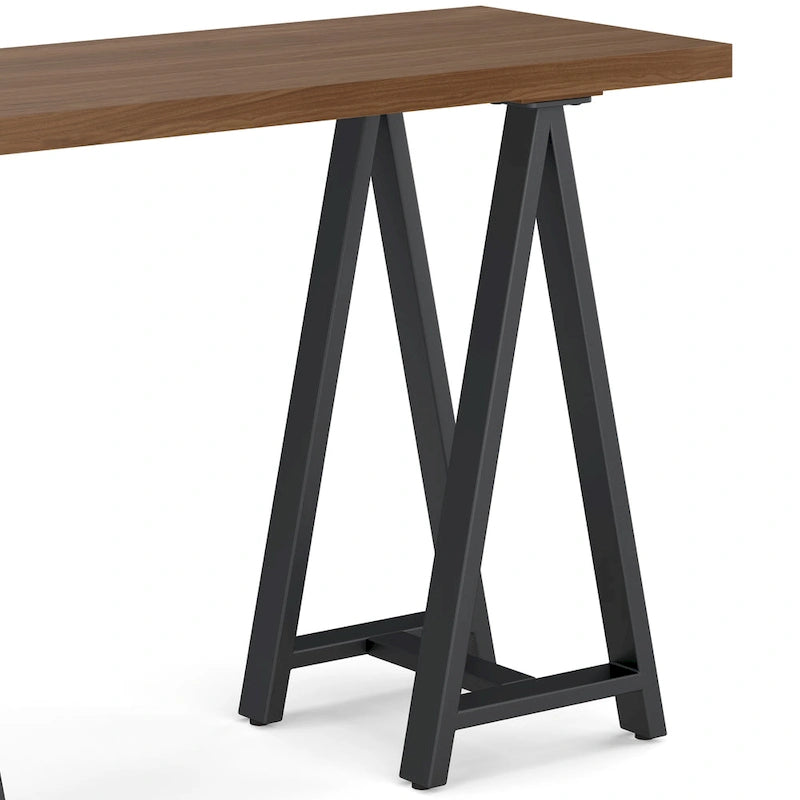 Walnut Wood and Metal Console Table