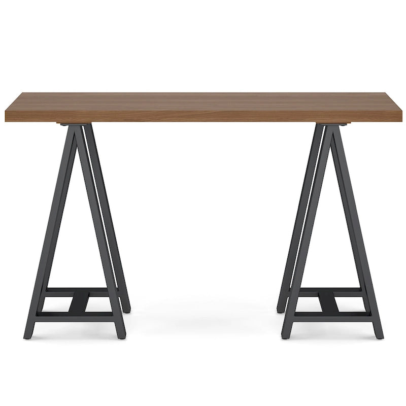 Walnut Wood and Metal Console Table