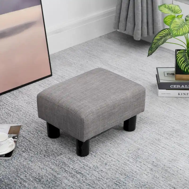 Modern Linen Footrest Ottoman
