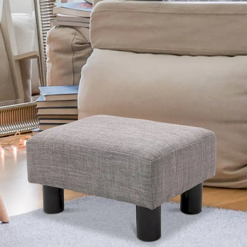 Modern Linen Footrest Ottoman