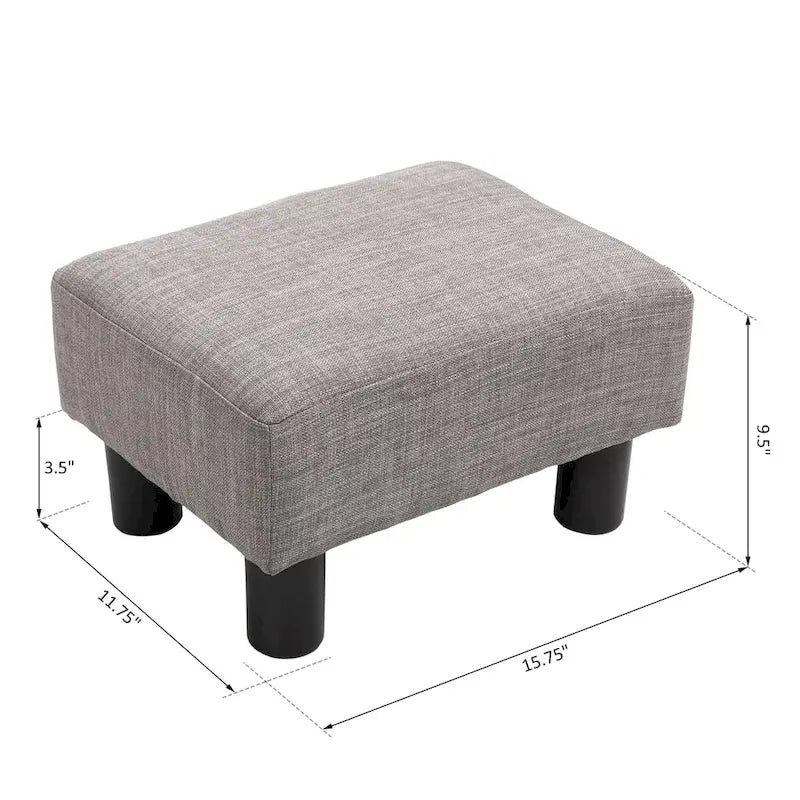 Modern Linen Footrest Ottoman