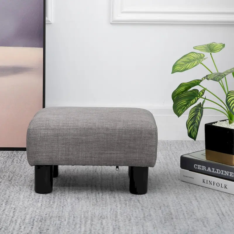 Modern Linen Footrest Ottoman