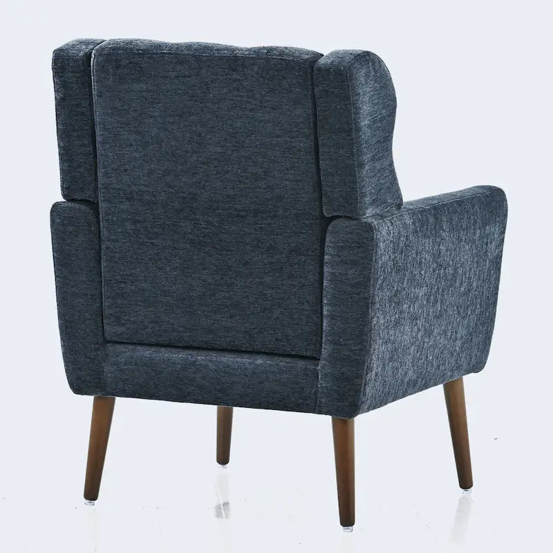 Chenille Fabric Accent Chair with Tapered Wooden Legs