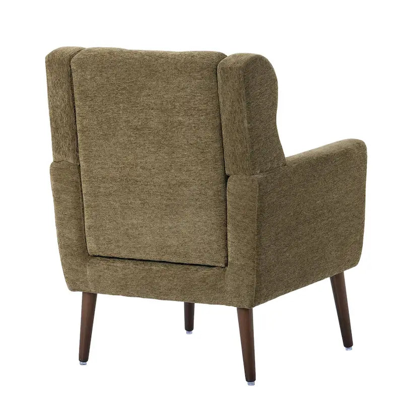 Chenille Fabric Accent Chair with Tapered Wooden Legs