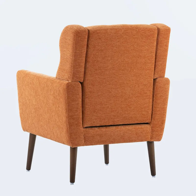 Chenille Fabric Accent Chair with Tapered Wooden Legs