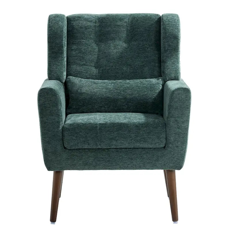 Chenille Fabric Accent Chair with Tapered Wooden Legs