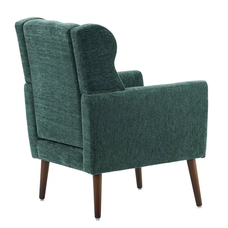 Chenille Fabric Accent Chair with Tapered Wooden Legs